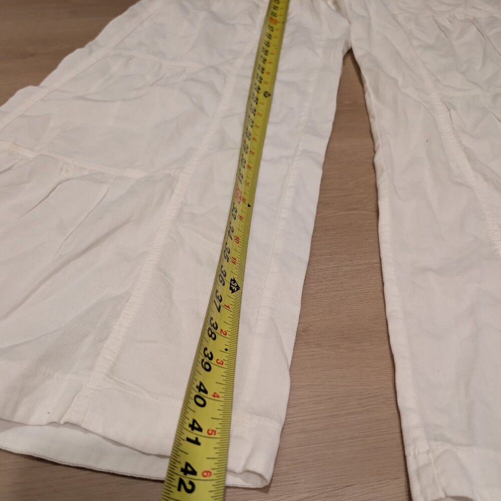 XL XCVI NWT Pants Women White Cotton Wide Leg Boho Coastal Beach Festival Tiered - Picture 7 of 8